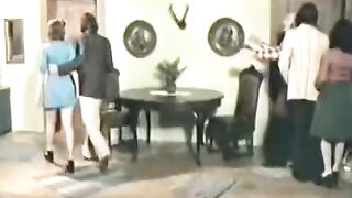 Retro foursome sex with a charming and hot brunette