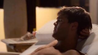 A selection of hot cumshots on the face of a sexy Jesse Rogers