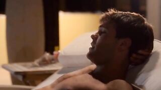 A selection of hot cumshots on the face of a sexy Jesse Rogers