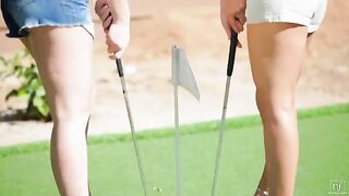 The beauty lost herself with a lesbian in golf eporn