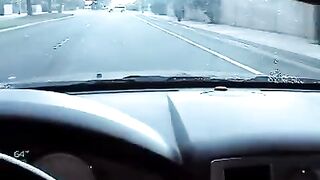 The cute girl gave a blowjob in the car to earn money