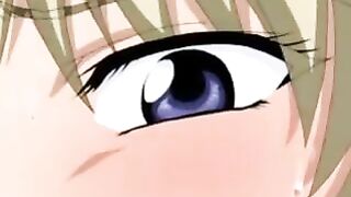 A guy spies on a girl masturbating herself in an erotic hentai