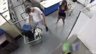 A couple has sex right next to the washing machine