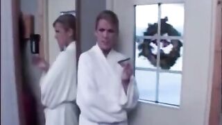 The husband tied his wife and fucked a young heifer