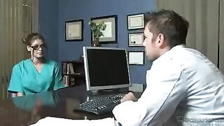 Horny nurses fuck patients in the hospital