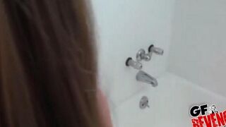 Girl sucks cock and swallows cum at home in a steamy homemade scene