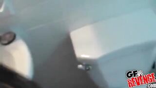 Girl sucks cock and swallows cum at home in a steamy homemade scene