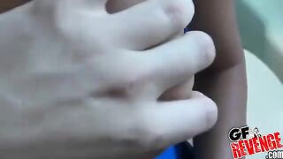 Girl sucks cock and swallows cum at home in a steamy homemade scene