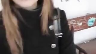 A girl is not embarrassed to have sex in public places