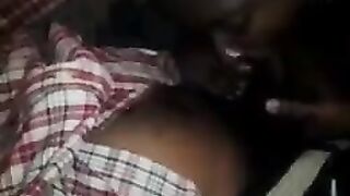 Negro man fucked fat ass of his wife in anal hole