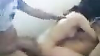 Young Asian beauty got her pussy railed by two cocks in a steamy threesome