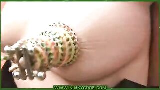 Piercing the labia with needles can be quite intense