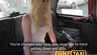 A beautiful blonde girl compensated her trip costs with her body
