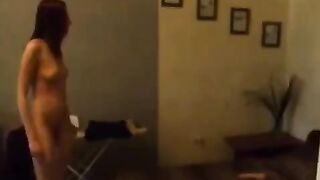 The Russian beauty knows how to pleasure herself in the kitchen