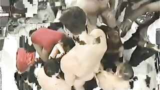 Bunch of guys fucked a girl in front of the crowd
