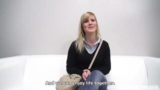 A 25-year-old woman fucks at the porn casting in the Czech Republic
