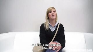 A 25-year-old woman fucks at the porn casting in the Czech Republic