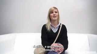A 25-year-old woman fucks at the porn casting in the Czech Republic