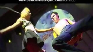 Porn show in the club with a hot blonde performer