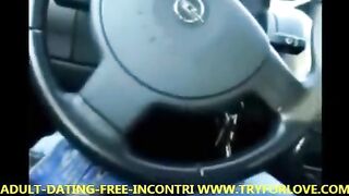 Amateur car sex and blowjob with a beautiful girl in the car