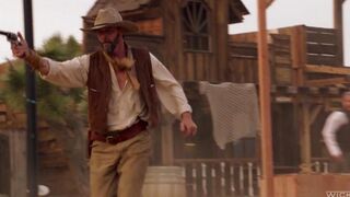 The cowboy punished a girl but licked her pussy with pleasure