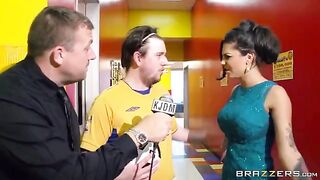 The girl was fucked by a bunch of guys in the crowd