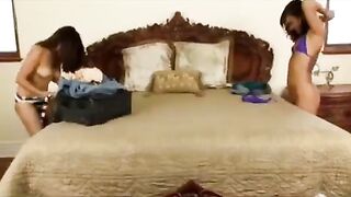 Asian girl fucked hard on the bed with intense passion