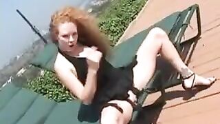 Blonde girl gets a cock in her ass with intensity