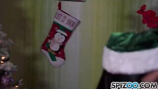 Two Snow Maidens fucked by a fat Santa Claus in an intense threesome