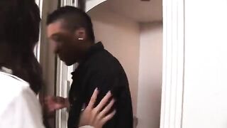 Dark-skinned babe is a reporter, making her first interview with Sasha Gray