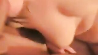A juicy girl with a big ass spreads her legs to show her steaming pussy