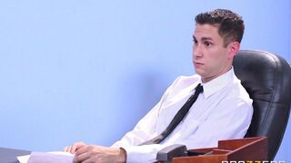 Two girls couldn’t resist and fucked with the man at the interview