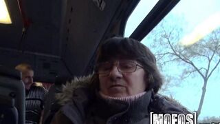 Babe is fucked in her ass directly on the bus
