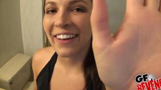 Beautiful woman has sex in the bathroom with an unknown man