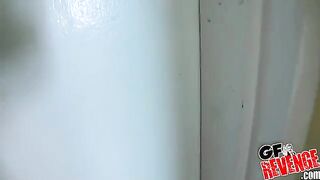 Beautiful woman has sex in the bathroom with an unknown man