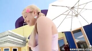 The blonde sucks a long dick and gets paid for it in POV
