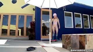 The blonde sucks a long dick and gets paid for it in POV