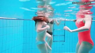 Nude beauties in the pool captured by a hidden camera