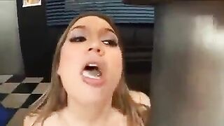 A man with a big buffer fucks an BBW girl hard