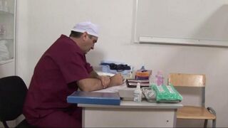The doctor used a special tool to extend the patient's pussy