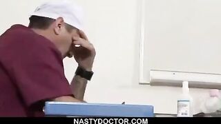 The doctor used a special tool to extend the patient's pussy