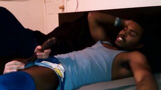Black beauties fuck with a white man on his bed