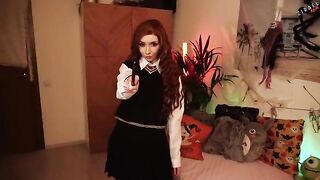Hermione Granger is having sex with her tutor after lessons in this steamy parody