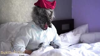 Redhead girl fucked by a wolf in a passionate role play