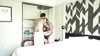 A fat BBW cheating wife gets fucked by a hotel guest