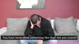 The girl was fucked in her pussy during a tough casting couch session