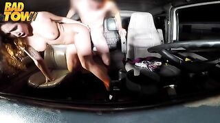 The camera is hidden in the car, recording sex of driver and passenger