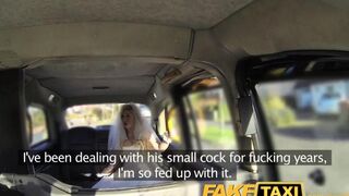 A hot bride changed clothes with a taxi driver in the car