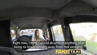 A hot bride changed clothes with a taxi driver in the car