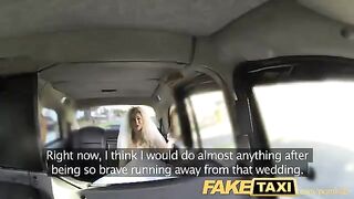 A hot bride changed clothes with a taxi driver in the car